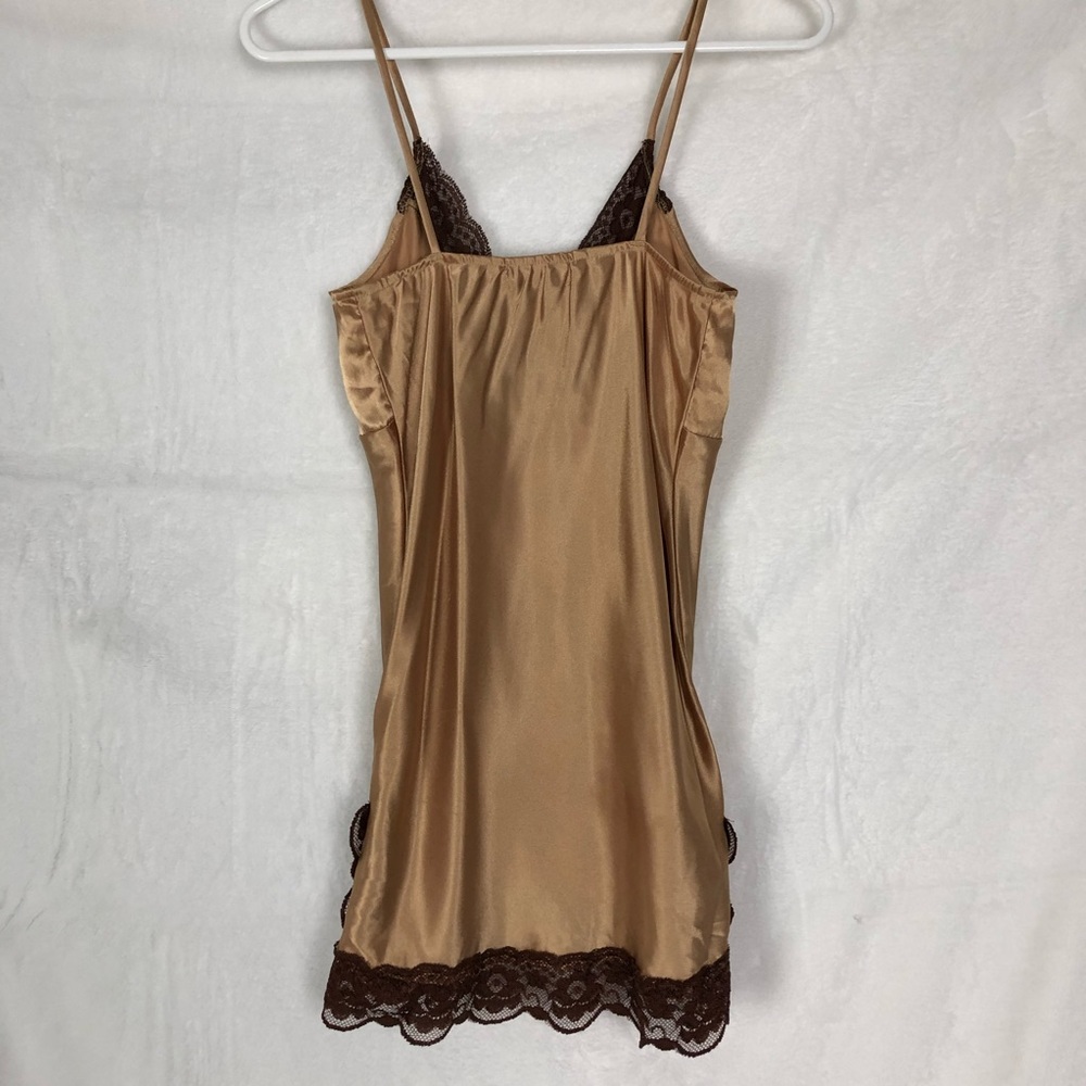 costa blanca small gold brown lace trim slip dress - Picture 14 of 14